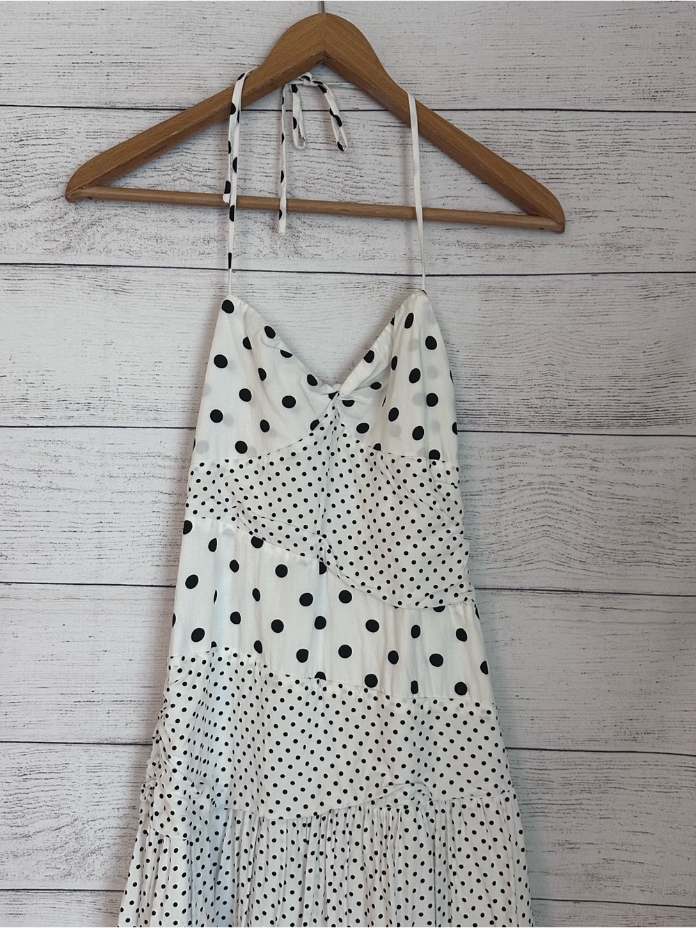 Princess Polly Marguerite Halter Maxi Dress White Polka Dot. - Picture 5 of 11
